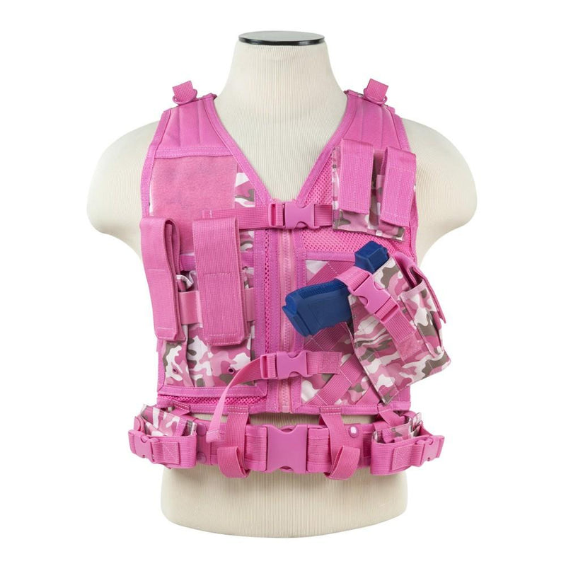 Vism Pink Camo tactical vest Fully adjustable Tactical Vest that helps keep your shooting gear organized easy access
