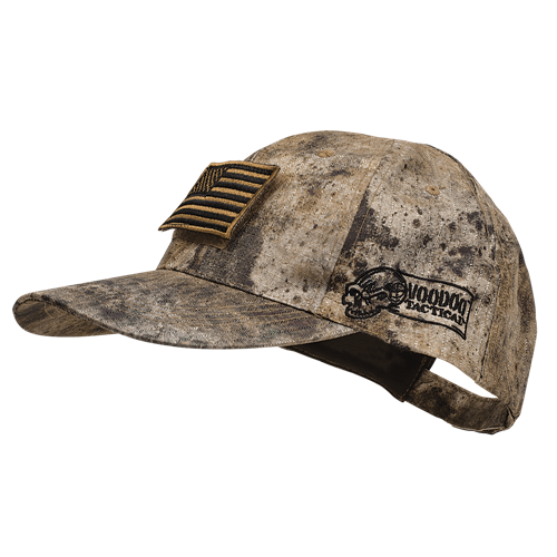 Soft comfortable poplin cap with embroidered Voodoo Tactical logo for women and men headgear protection.