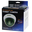 White fake security camera dome shown with packaging.