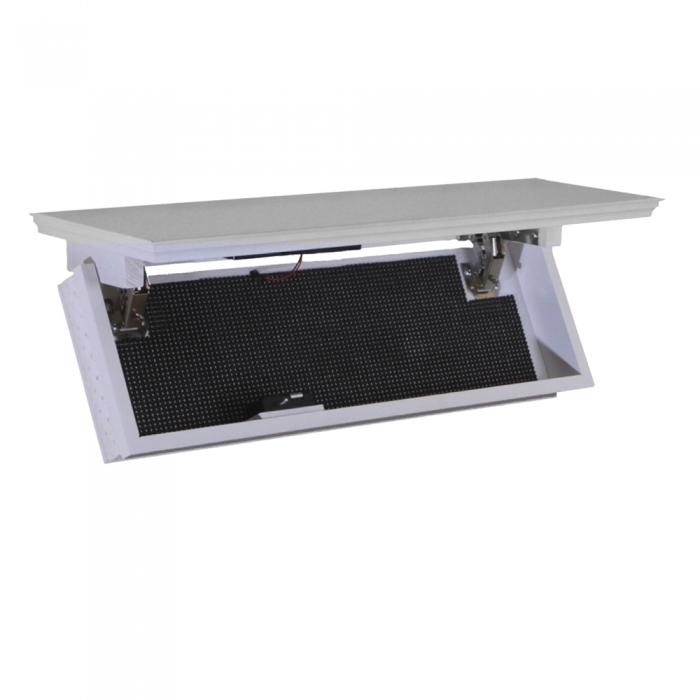 The White Color Quick Shelf with RFID locking system is the safest place to hide and secure weapons, money, jewelry, etc. Shown while open.